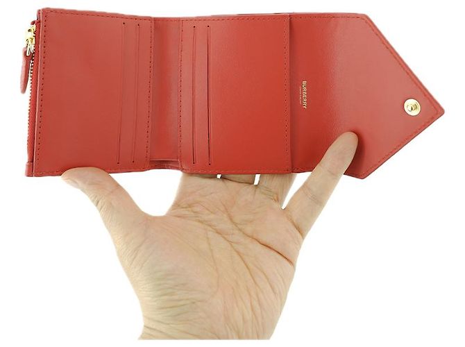 Burberry Cartera para mujer Lila Red Canvas Leather Roja - vista 15