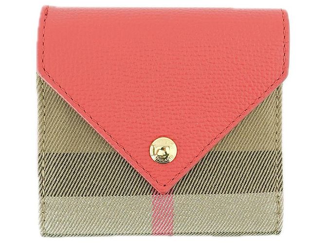 Burberry Cartera para mujer Lila Red Canvas Leather Roja - vista 21