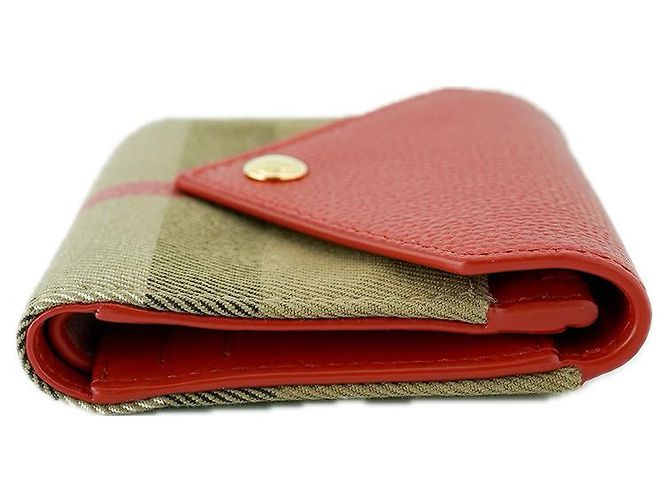 Burberry Cartera para mujer Lila Red Canvas Leather Roja - vista 24