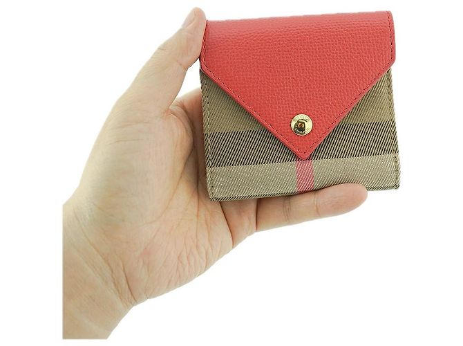 Burberry Cartera para mujer Lila Red Canvas Leather Roja - vista 25