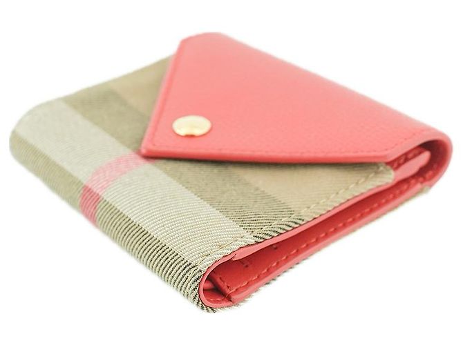 Burberry Cartera para mujer Lila Red Canvas Leather Roja - vista 5