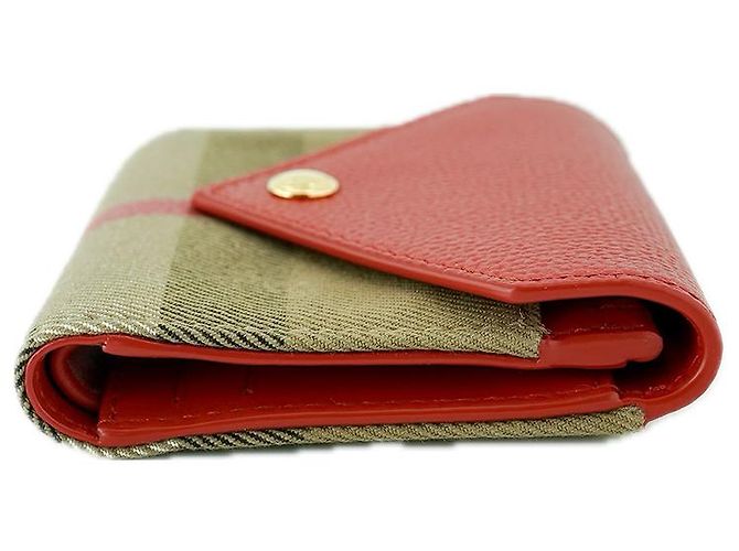 Burberry Cartera para mujer Lila Red Canvas Leather Roja - vista 6