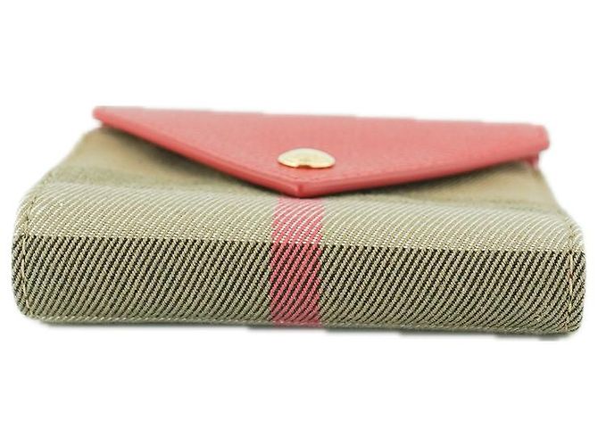 Burberry Cartera para mujer Lila Red Canvas Leather Roja - vista 7