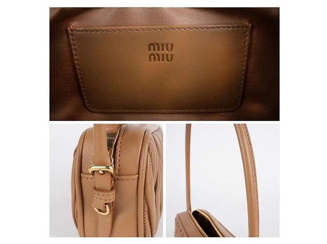 Miu Miu Borsa Pouch AFPP in pelle Napa matelassé Arancione - vista 5