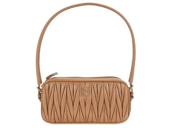 Miu Miu Borsa Pouch AFPP in pelle Napa matelassé Arancione - vista 8