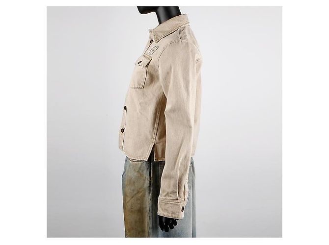Miu Miu Camisa de denim Logo Naranja - vista 11