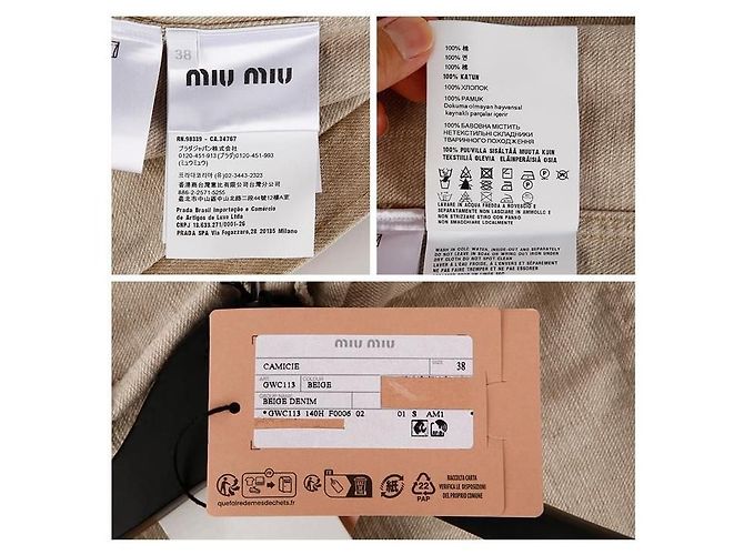 Miu Miu Camisa de denim Logo Naranja - vista 7
