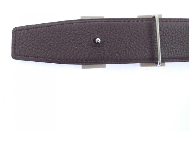 Hermès Hermes H Guilloché 32mm Wendelgürtel Braun Schwarz - Ansicht 3