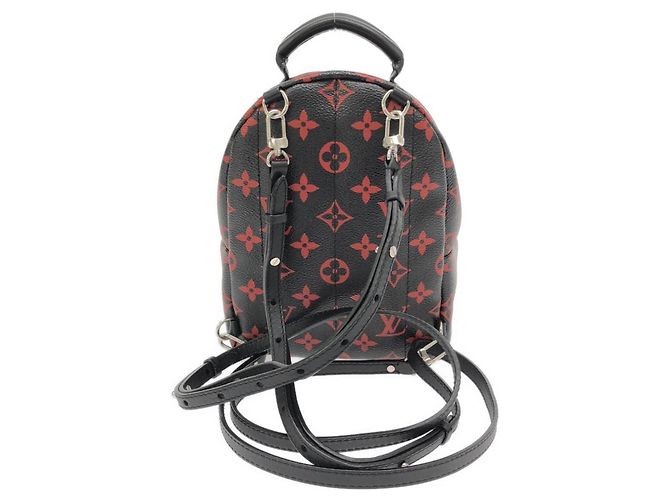 Zaino MINI Palm Springs Louis Vuitton Monogram Infrarouge Nero Rosso - vista 2