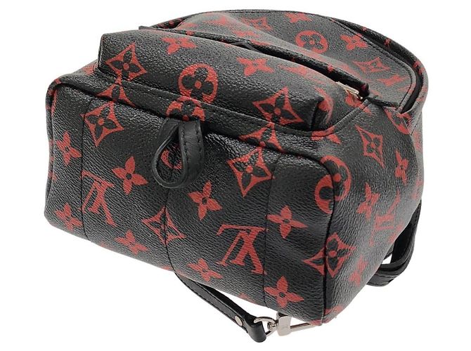 Zaino MINI Palm Springs Louis Vuitton Monogram Infrarouge Nero Rosso - vista 3
