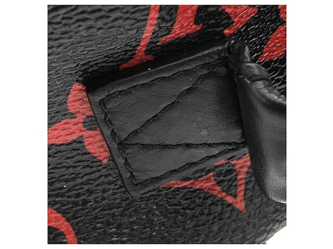 Zaino MINI Palm Springs Louis Vuitton Monogram Infrarouge Nero Rosso - vista 5