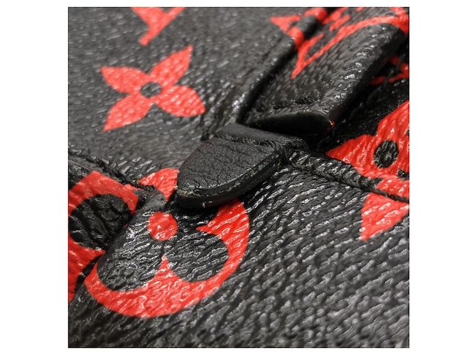 Zaino MINI Palm Springs Louis Vuitton Monogram Infrarouge Nero Rosso - vista 6