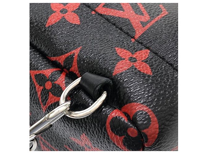 Zaino MINI Palm Springs Louis Vuitton Monogram Infrarouge Nero Rosso - vista 8