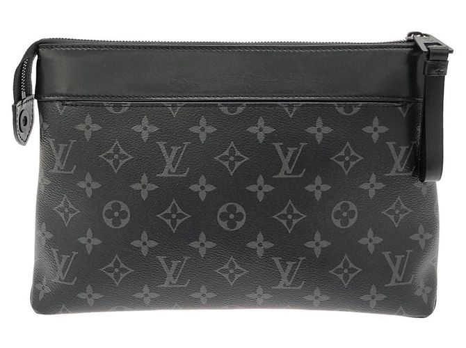 Borsa Louis Vuitton Monogram Eclipse Pochette Voyage Souple Nero - vista 2
