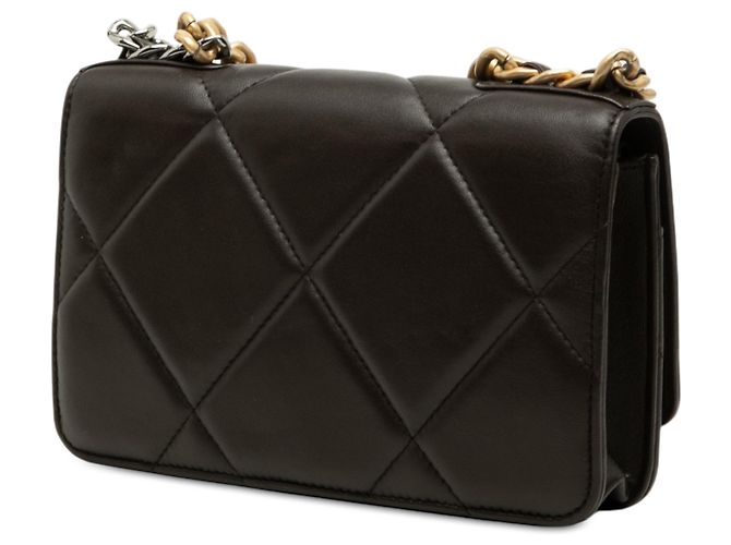 Chanel 19 Wallet on Chain de piel de cordero acolchada marrón Castaño Marrón oscuro - vista 2