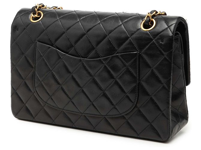 Chanel Black Medium Classic Lambskin Double Flap Nero - vista 2