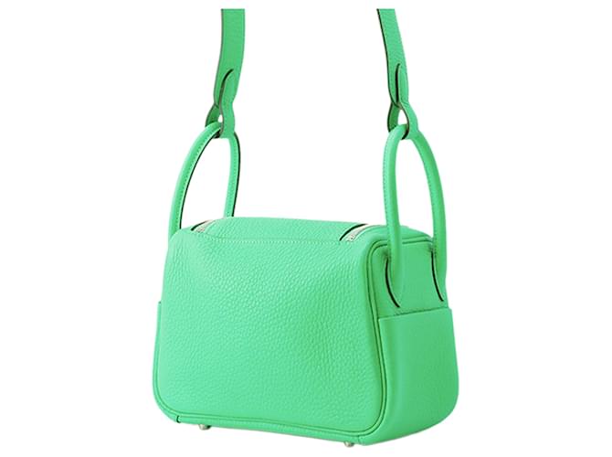 Hermès Mini Clemence Lindy 20 Verde Verde chiaro - vista 2