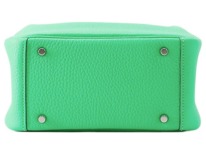 Hermès Mini Clemence Lindy 20 Verde Verde chiaro - vista 3