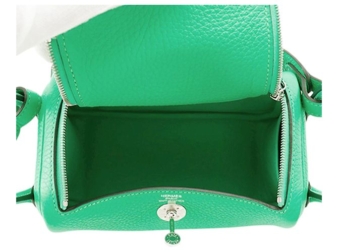 Hermès Mini Clemence Lindy 20 Verde Verde chiaro - vista 4