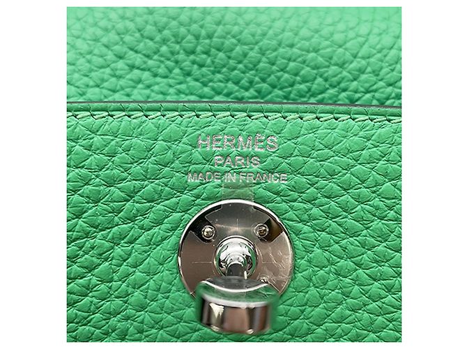 Hermès Mini Clemence Lindy 20 Verde Verde chiaro - vista 5