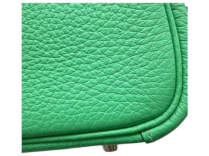 Hermès Mini Clemence Lindy 20 Verde Verde chiaro - vista 6