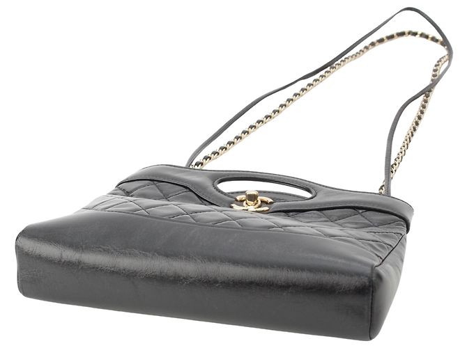 Borsa Shopping 31 Chanel Mini in vitello lucido matelassé nero - vista 10