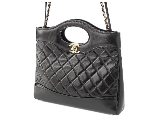 Borsa Shopping 31 Chanel Mini in vitello lucido matelassé nero - vista 2