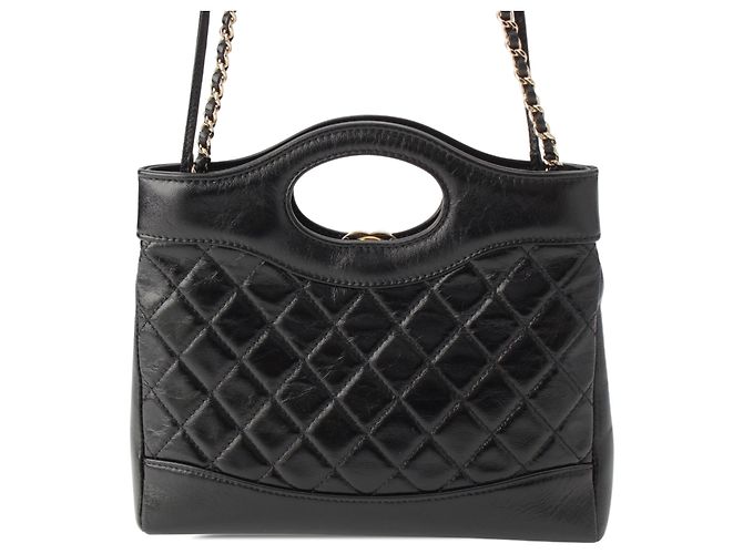 Borsa Shopping 31 Chanel Mini in vitello lucido matelassé nero - vista 3