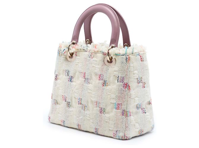 Dior White Medium Tweed Lady Dior Weiß - Ansicht 2