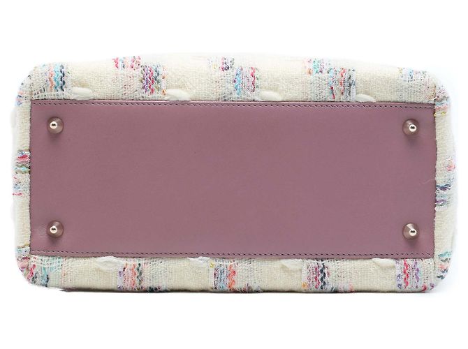 Dior White Medium Tweed Lady Dior Weiß - Ansicht 3