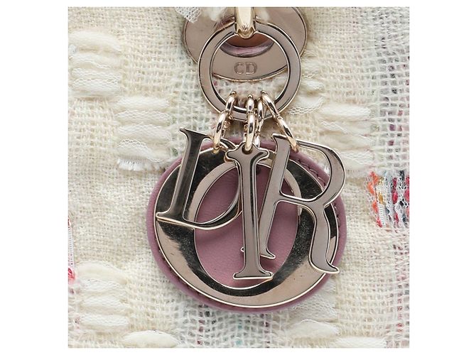 Dior White Medium Tweed Lady Dior Weiß - Ansicht 6