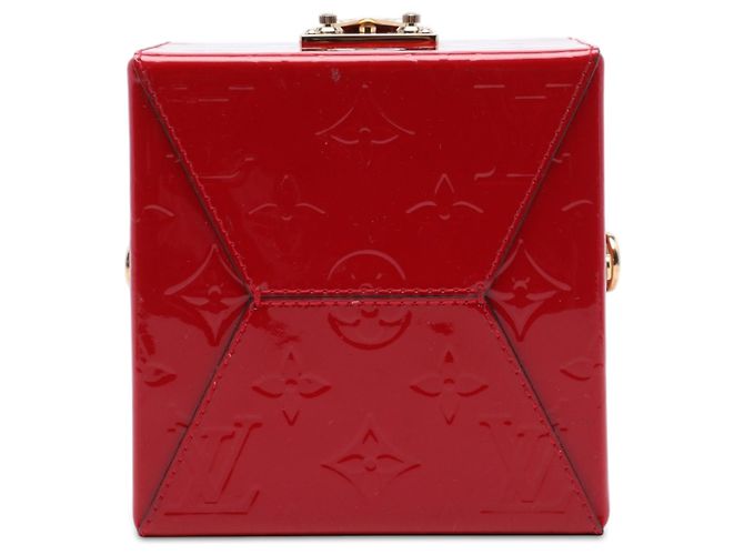 Borsa Vanity Box Bleecker Louis Vuitton Monogram Vernis Rossa Rosso - vista 3