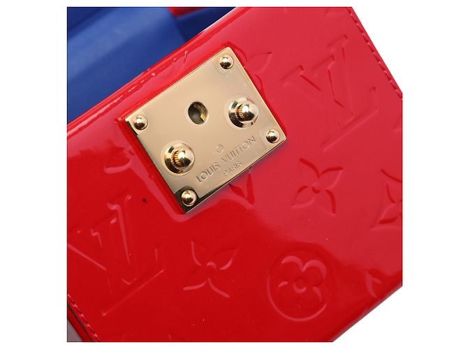 Borsa Vanity Box Bleecker Louis Vuitton Monogram Vernis Rossa Rosso - vista 5