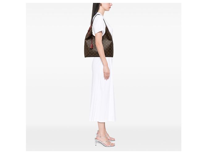 Louis Vuitton Brown Monogram Flower Hobo Marrone - vista 6