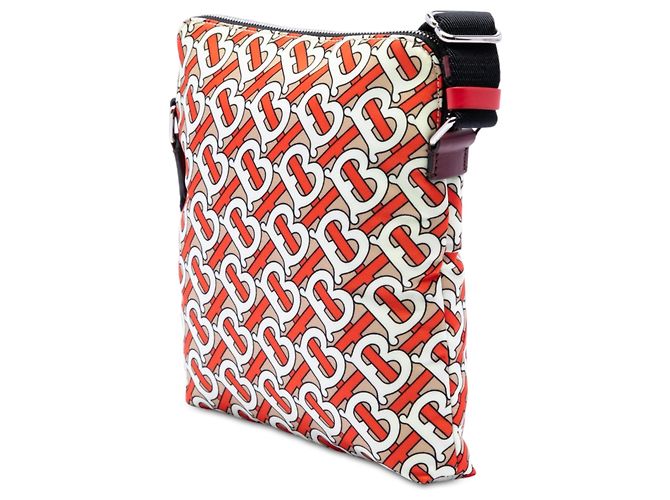 Borsa a tracolla piatta in nylon Burberry Beige TB Monogram - vista 2