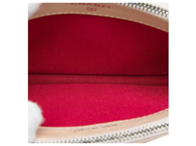 Clutch Gabrielle Double Zip con Catena in Vitello Invecchiato Bicolore Beige Chanel - vista 4