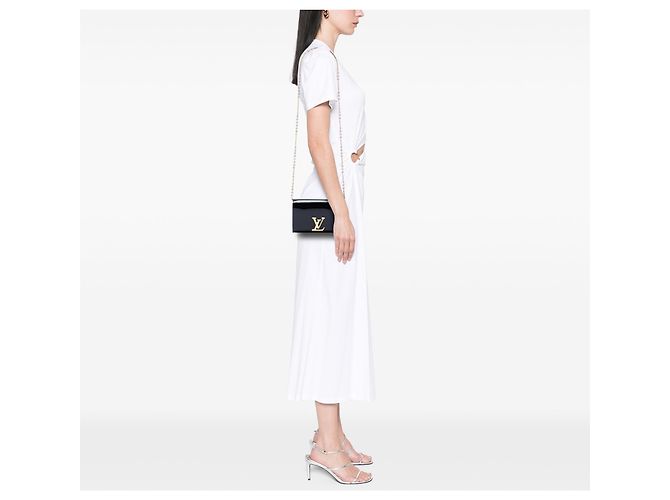 Louis Vuitton Black Vernis Louise PM Nero - vista 6