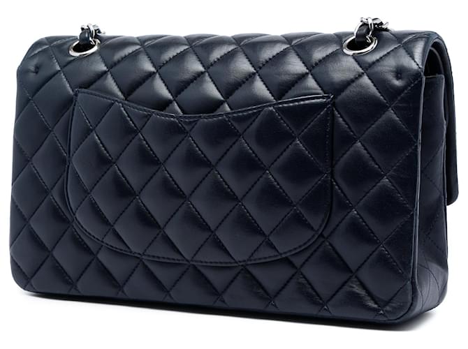 Chanel Blue Medium Classic Lambskin Double Flap Blu navy - vista 2