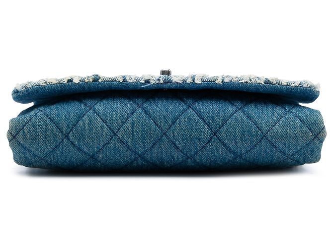 Chanel Blue CC Denim Fringe Single Flap - vista 3