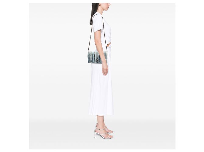 Chanel Blue CC Denim Fringe Single Flap - vista 6