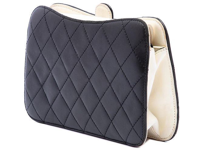 Clutch Chanel Black CC Quilted Lambskin con catena Nero - vista 2
