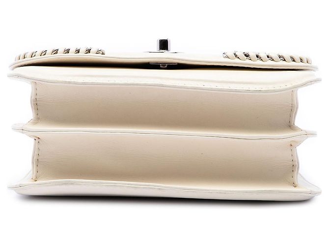 Chanel White Small Calfskin Braided Chic Flap Bianco Crudo - vista 3