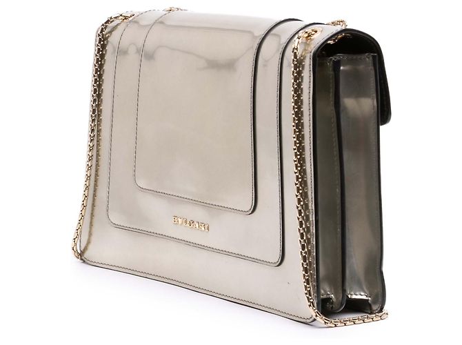 Bulgari Borsa a tracolla Bvlgari Silver Medium Patent Serpenti Forever Argento - vista 3