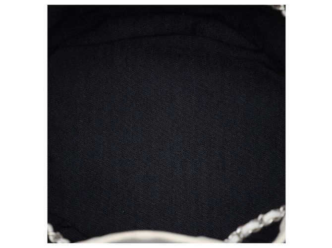 Borsa a secchiello con coulisse Chanel Blue Venise Biarritz in fibre miste e pelle d'agnello - vista 4