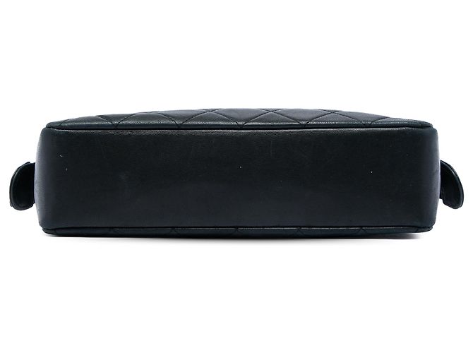Borsa a mano con zip Chanel in pelle di agnello matelassé nera CC Nero - vista 3
