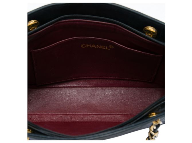 Borsa a mano con zip Chanel in pelle di agnello matelassé nera CC Nero - vista 4