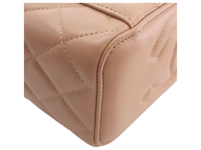 Chanel Beige Small CC Quilted Lambskin Top Handle Vanity Case with Chain - vista 7