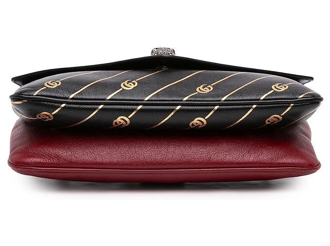 Gucci Double Thiara Satchel aus Leder in Rot, Größe Medium - Ansicht 3