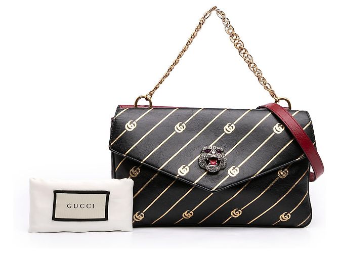 Gucci Double Thiara Satchel aus Leder in Rot, Größe Medium - Ansicht 8