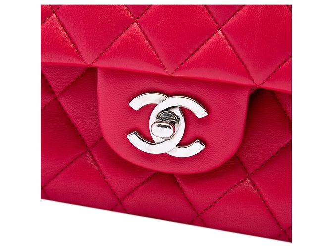 Chanel Pink Medium Classic Iridescent Lambskin Double Flap Rosa - vista 5